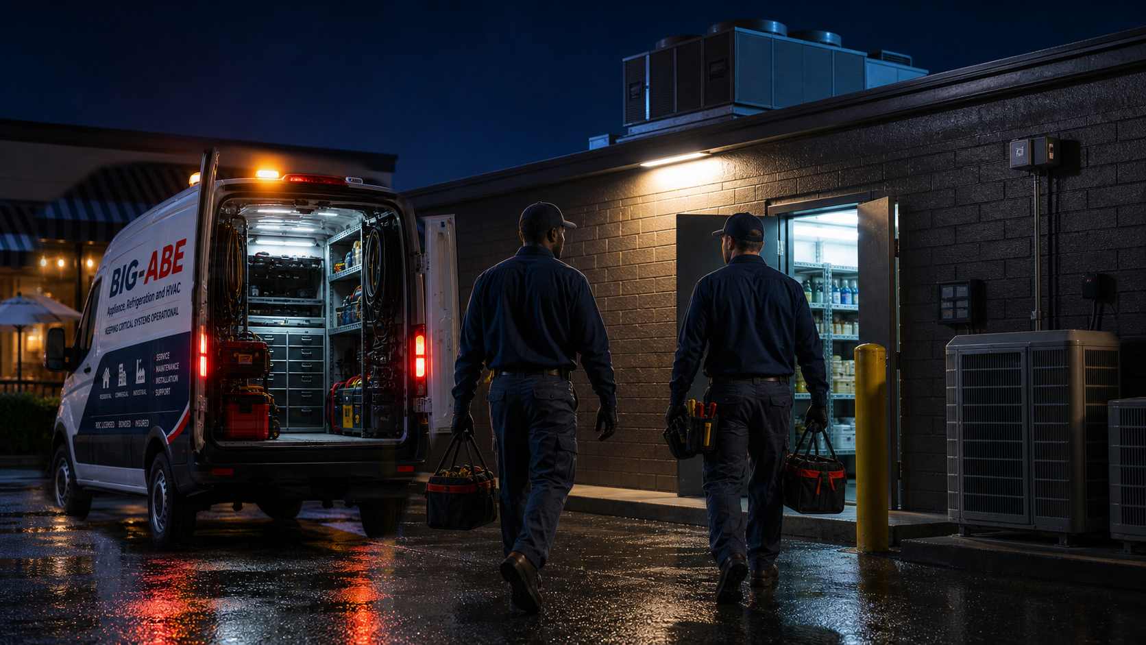 BIG-ABE service van prepared for emergency HVAC and refrigeration response