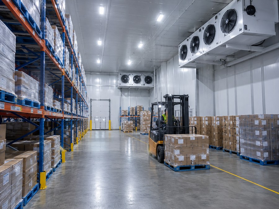 Cold storage facility operations and loading area